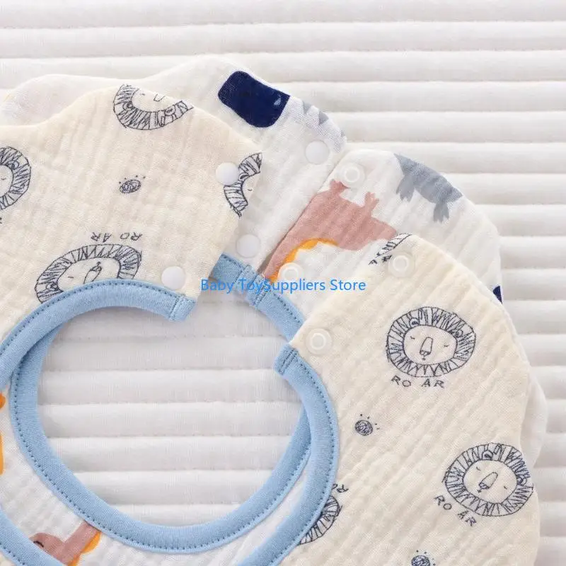 

R1WF Newborn Infant Feeding Bibs Baby Bib Burp Cloths Baby Bibs Drooling Apron Cartoon Cotton Drooling Apron for Toddlers