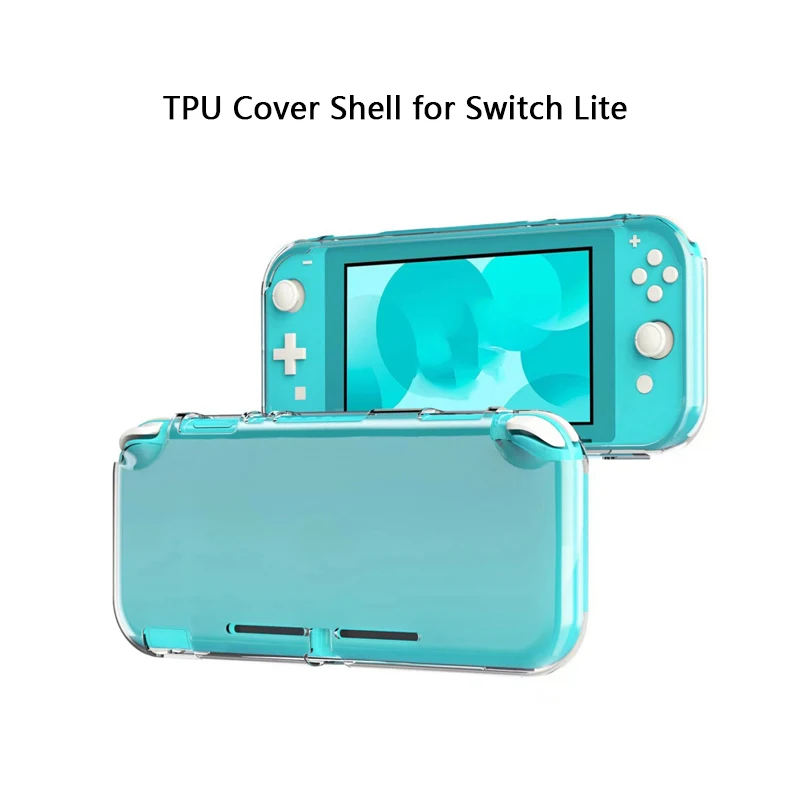 TPU Soft Case for Switch Lite Crystal Clear TPU Skin Full Cover Shell Grip Case Anti-Scratch Protective Cover