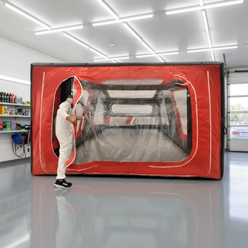 Portable airtight PVC car cover tent inflatable paint booth protective cover, suitable for professional painting work