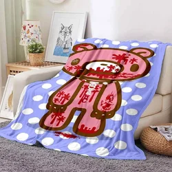 Cartoon Gloomy Bear Printed Blanket for Beds Sofas Warm Soft Flannel Blanket Gift