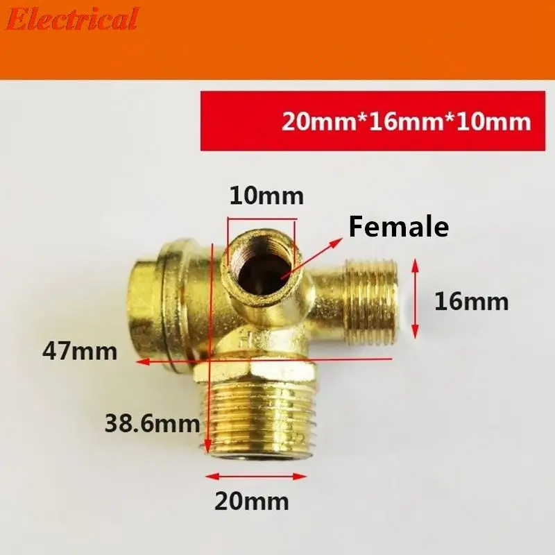 1pc Air Compressor Check Valve Gold Tone Air Oil-less Compressor Small Air Pump Non-return Flap valve Cut-off Valve