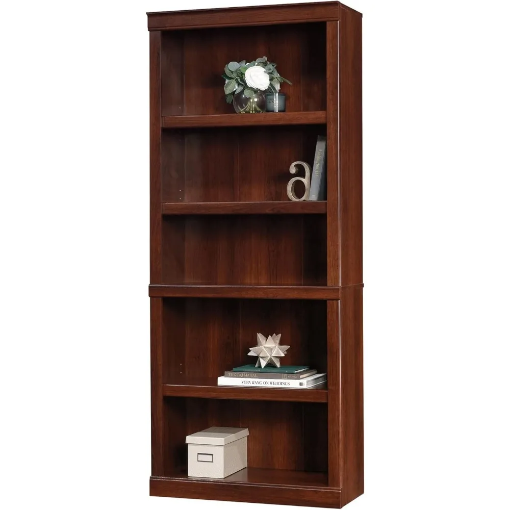 Bibliothèque 72H à 5 étagères, cerisier chaud