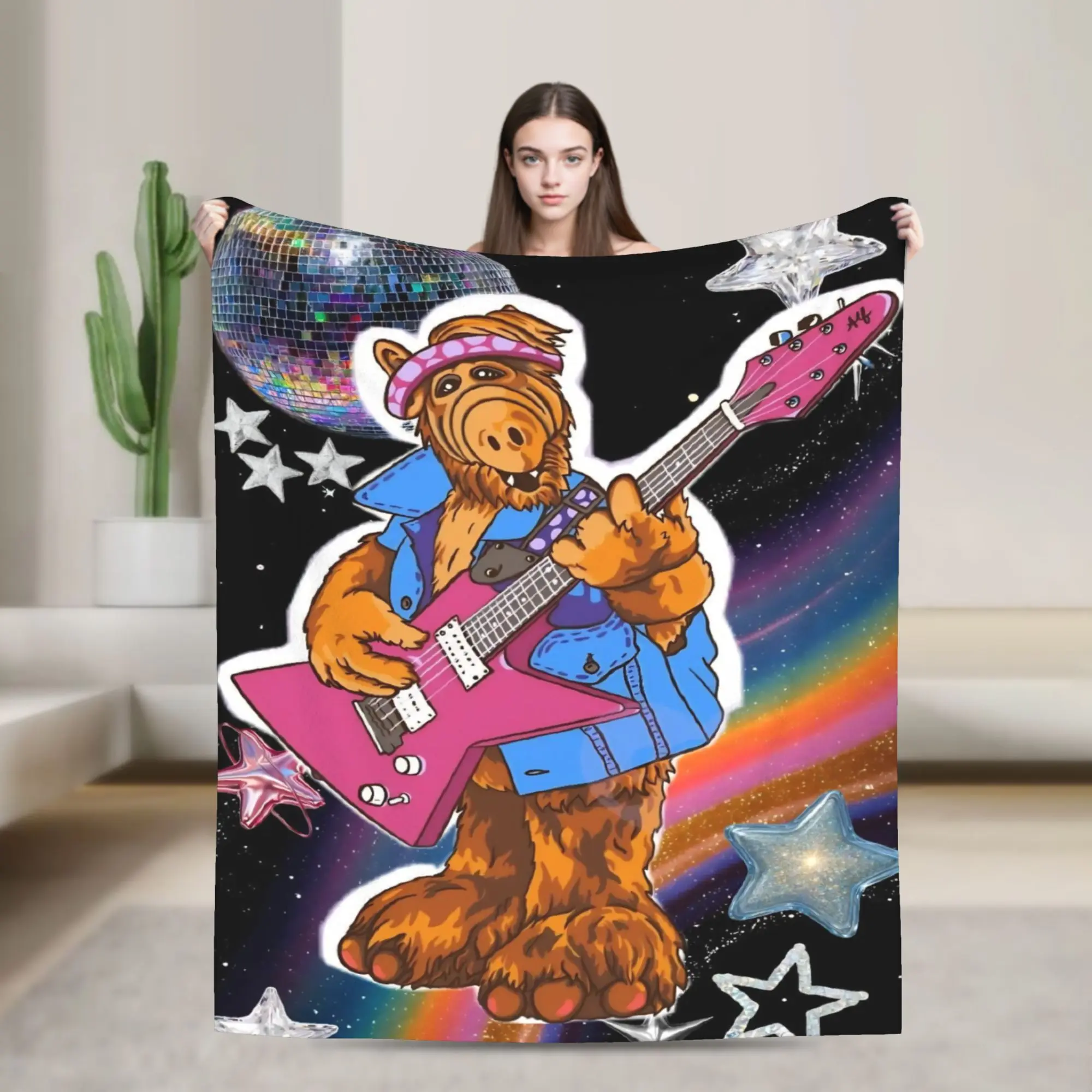 Alf  Alien Life Form Comedy  Flannel Blanket  Customized Throw Blanket for Home 200x150cm Rug Piece
