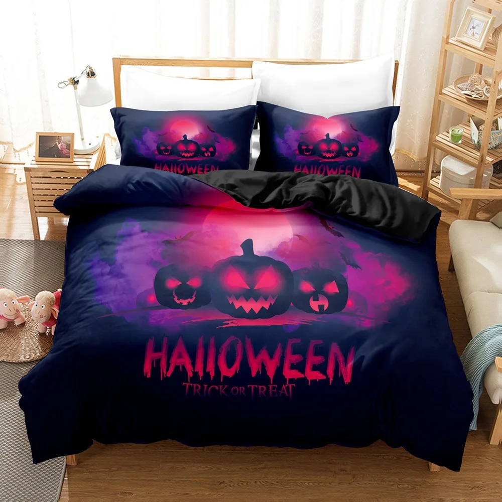 Halloween Bedding Set Halloween Flying Vampire Duvet Cover Pumpkin Quilt Cover Single Double King Bedclothes