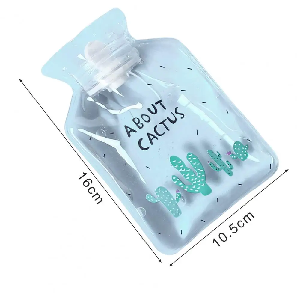 1pcs Portable Safe Hot Water Bag Cute Girl Heart Relaxing Transparent Warm Water Bottle Household Mini PVC Material Hand Warmer