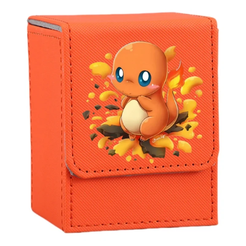 Charmander Card Case Gosanke Ptcg Squirtle Tepig Snivy Litten Diy Leather Action Toy Figures Anime Game Collection Storage Box