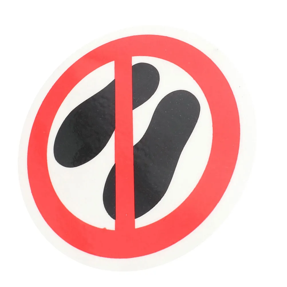 

No Step Here Warning Sticker Round Decal High Visibility Do Not Step Sign Safety Caution Label Adhesive Warning Sticker