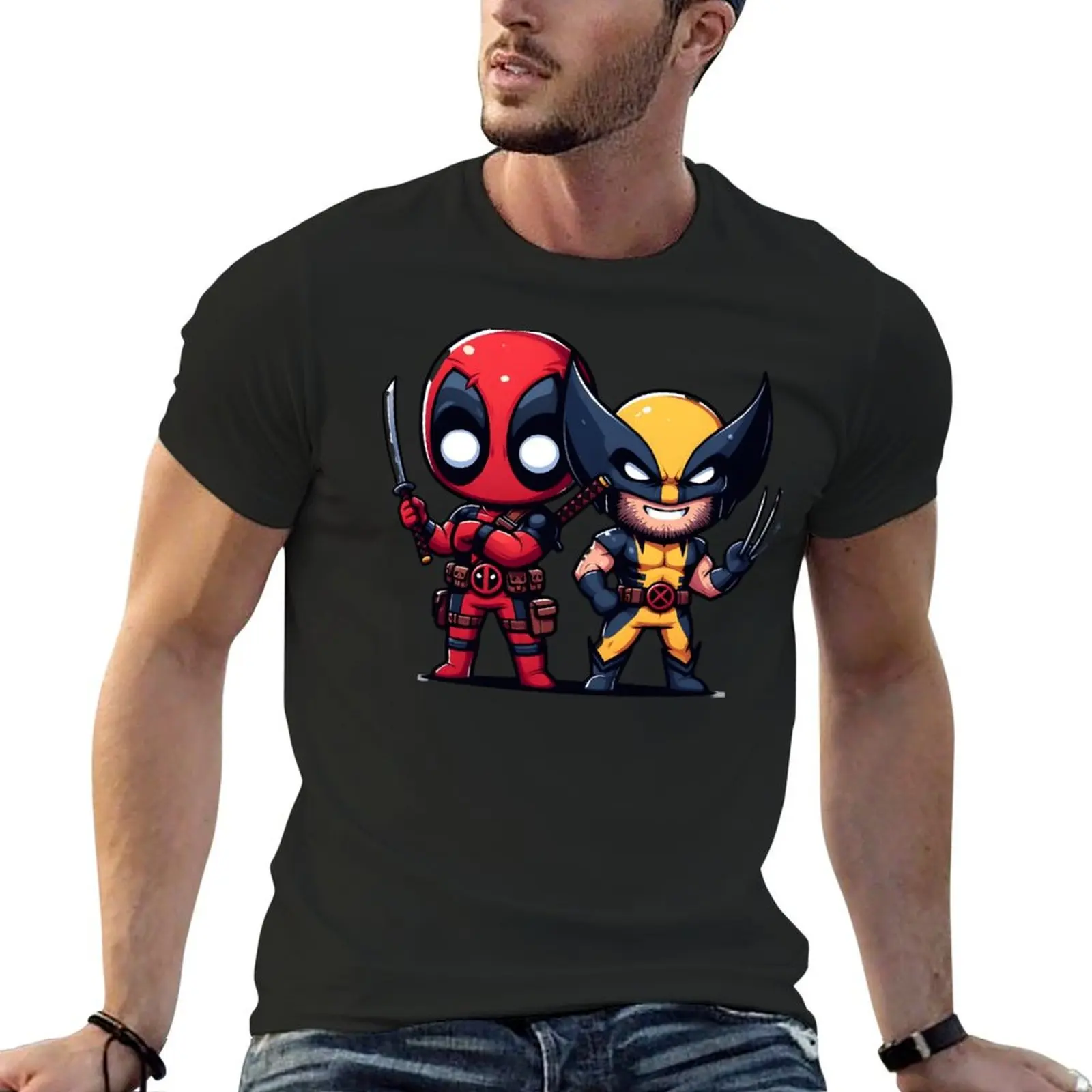 Deadp00l and W0lver1ne T-Shirt graphic t shirts aesthetic clothes T-shirt men
