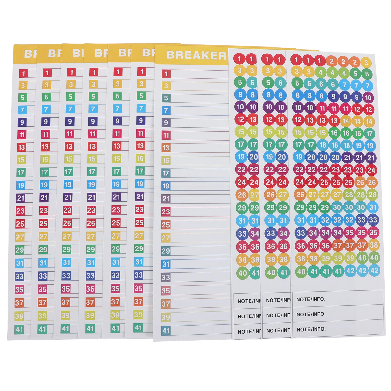 

10Sheet Breaker Panel Labels Industrial Grade Electrical Panel Stickers Numbered Breaker Box Label Sheet for Load Center
