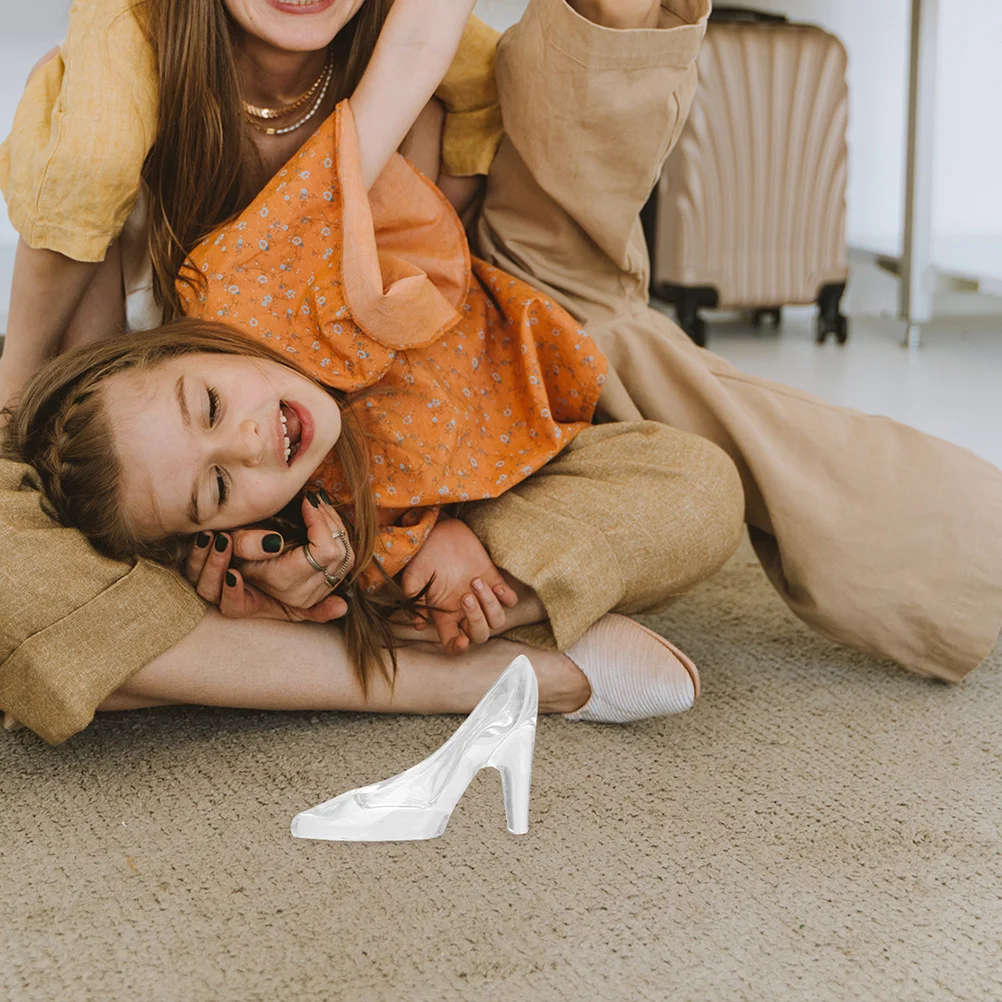 2Pcs Acrylic Clear High Heel Shoe Ornament Stylish Wedding Decoration Party Tabletop Shoe Decor Perfect Gift Party Decoration