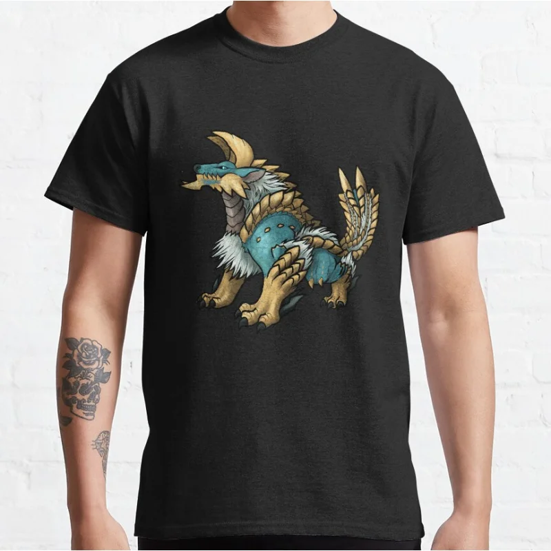 

Cute Smug Zinogre 80s Anime Video game Monster hunter world MHW Hunting Club Graphic T Shirts large size Adult S-6XL tops