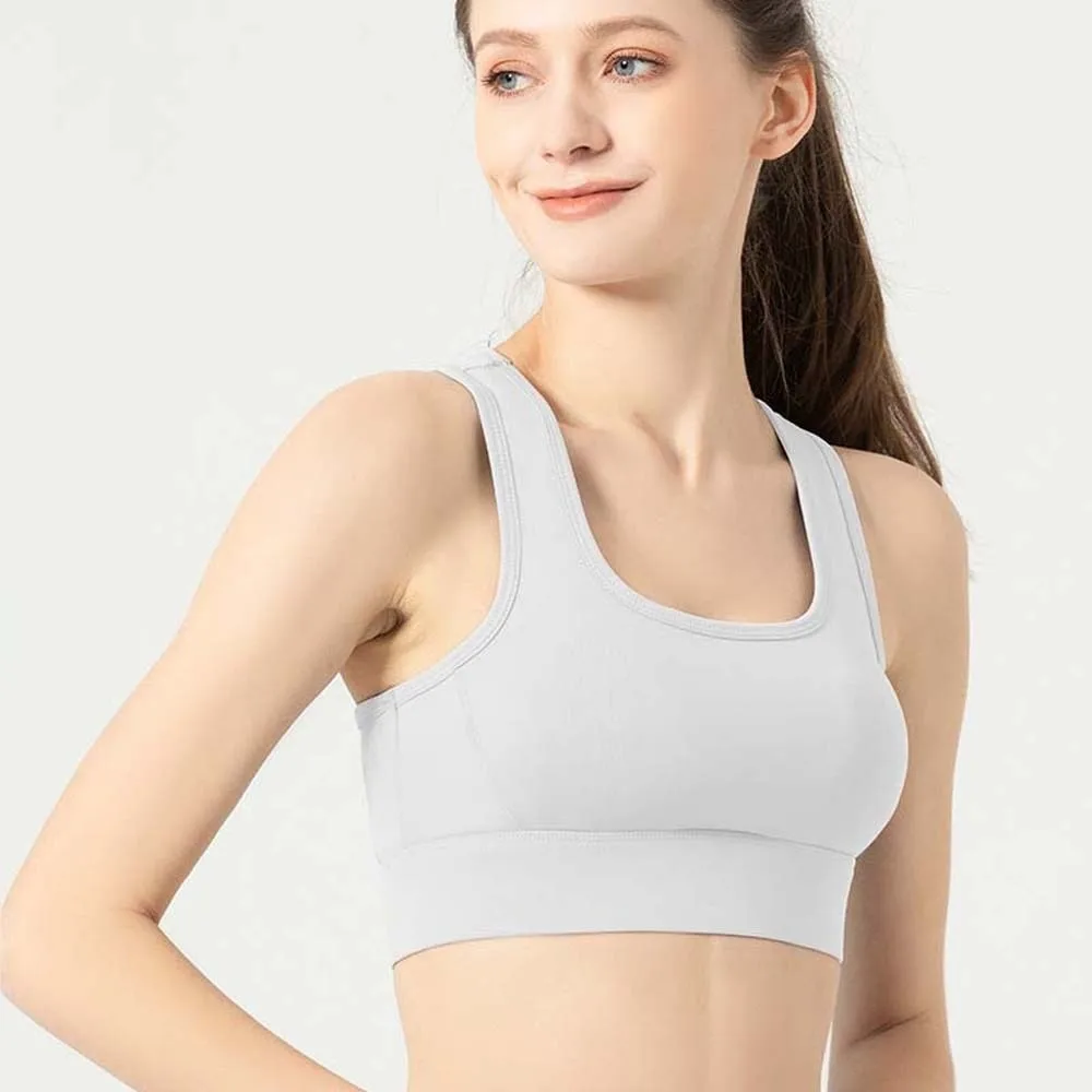 

Сплошной цвет I-образный спортивный бюстгальтер с защитой от сотрясений, дышащий жилет для фитнеса с спиной, влагоотводящий, удобный