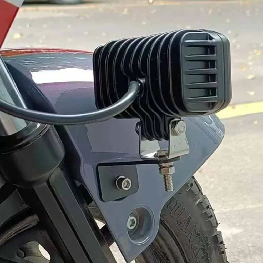 Motorcycle LED Spotlight Bracket Fog Light Mount Clamp Holder Carbon Steel for Handlebar Crash Bar Bumper Tube Electric Bike Kit image 3
