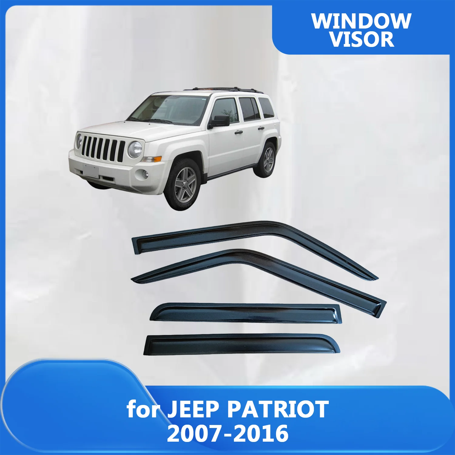 

Window Visor for Jeep PATRIOT 2007 2008 2009 2010 2011 2012 2013 2014 2015 2016 Weathershied Door Visor Wind Sun Rain Guards