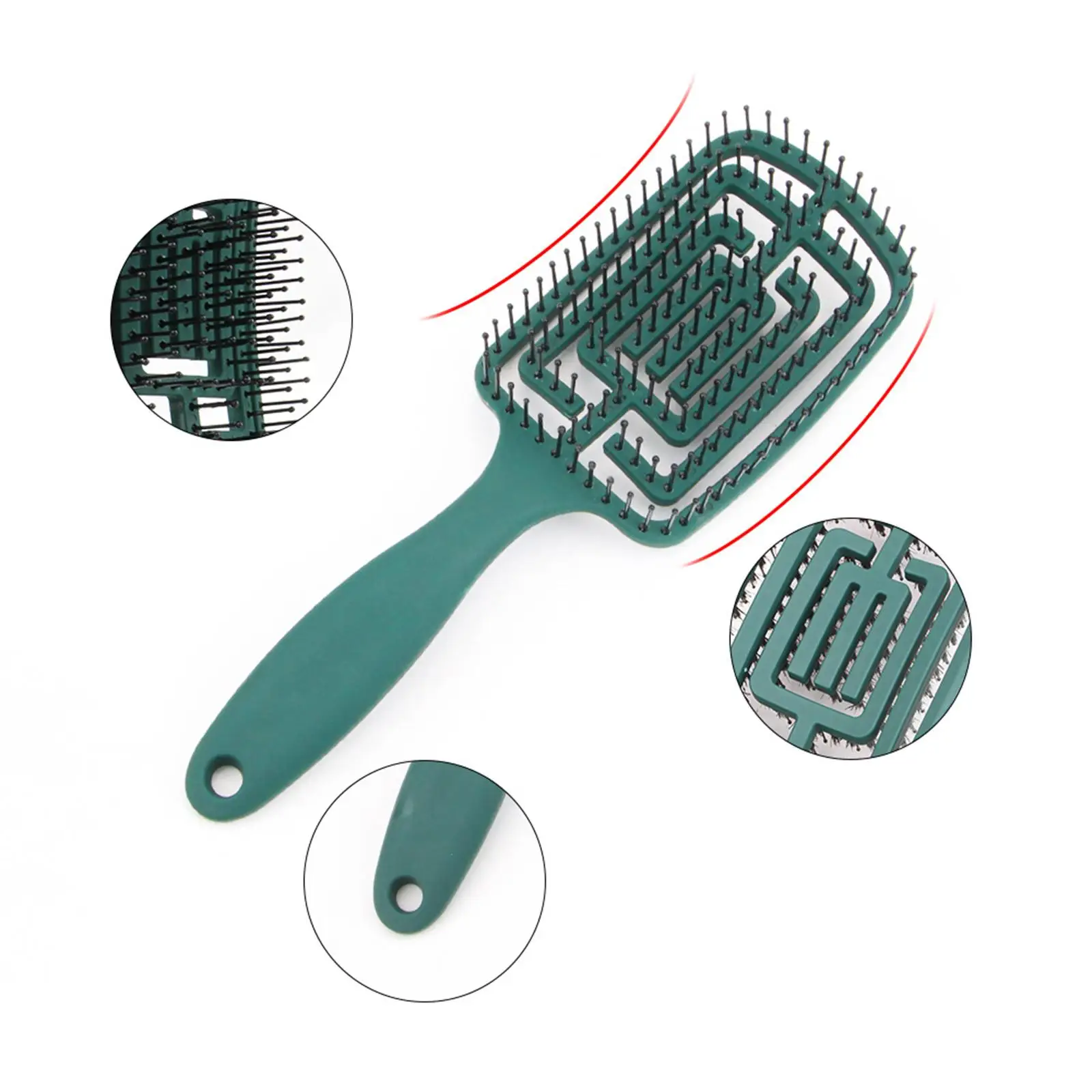 Curved Vented Hair Brush Detangling Paddle Styling Comb Hairdressing Supplies for All Hair Types Men Women