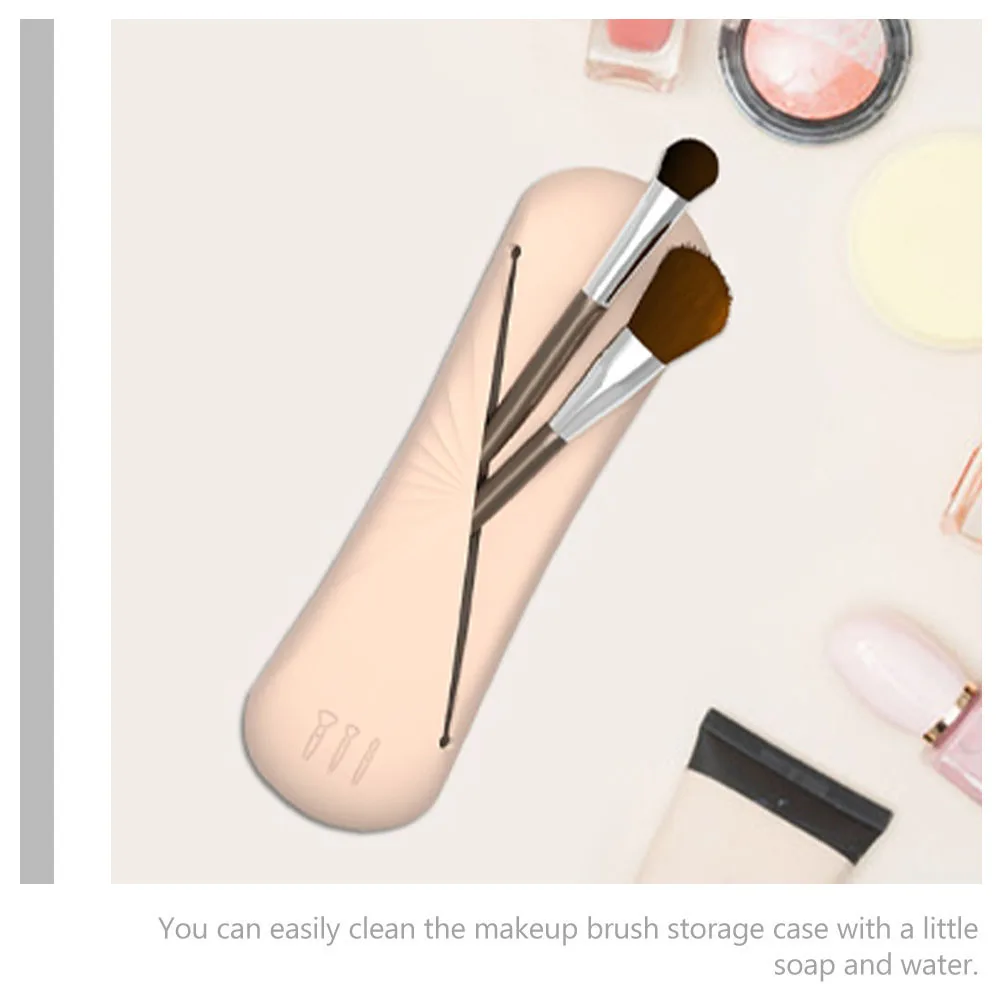 

Makeup Organizer Bag Brush Storage Travel Pouch Holder for Khaki Case Silicone