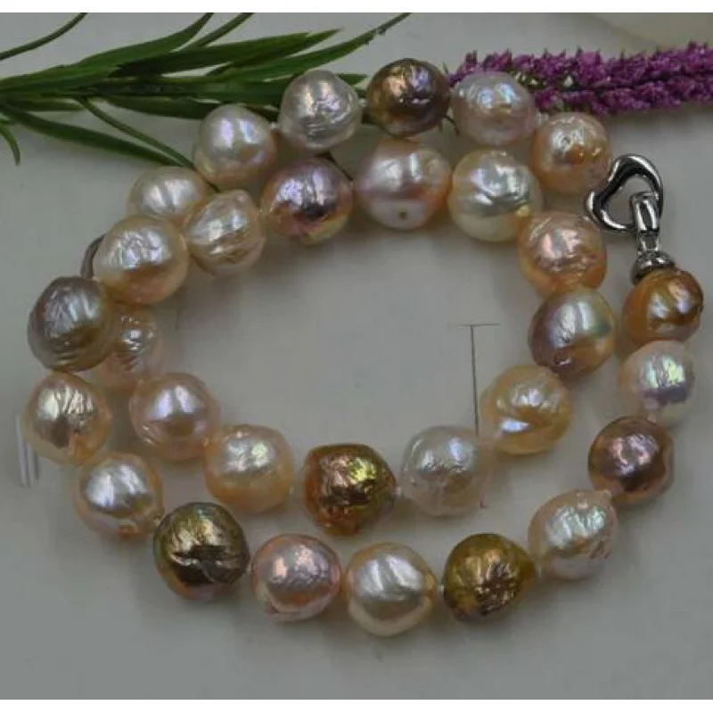 

Natural Rare multicolor 12-13mm Kasumi Pearl Necklace 18inch