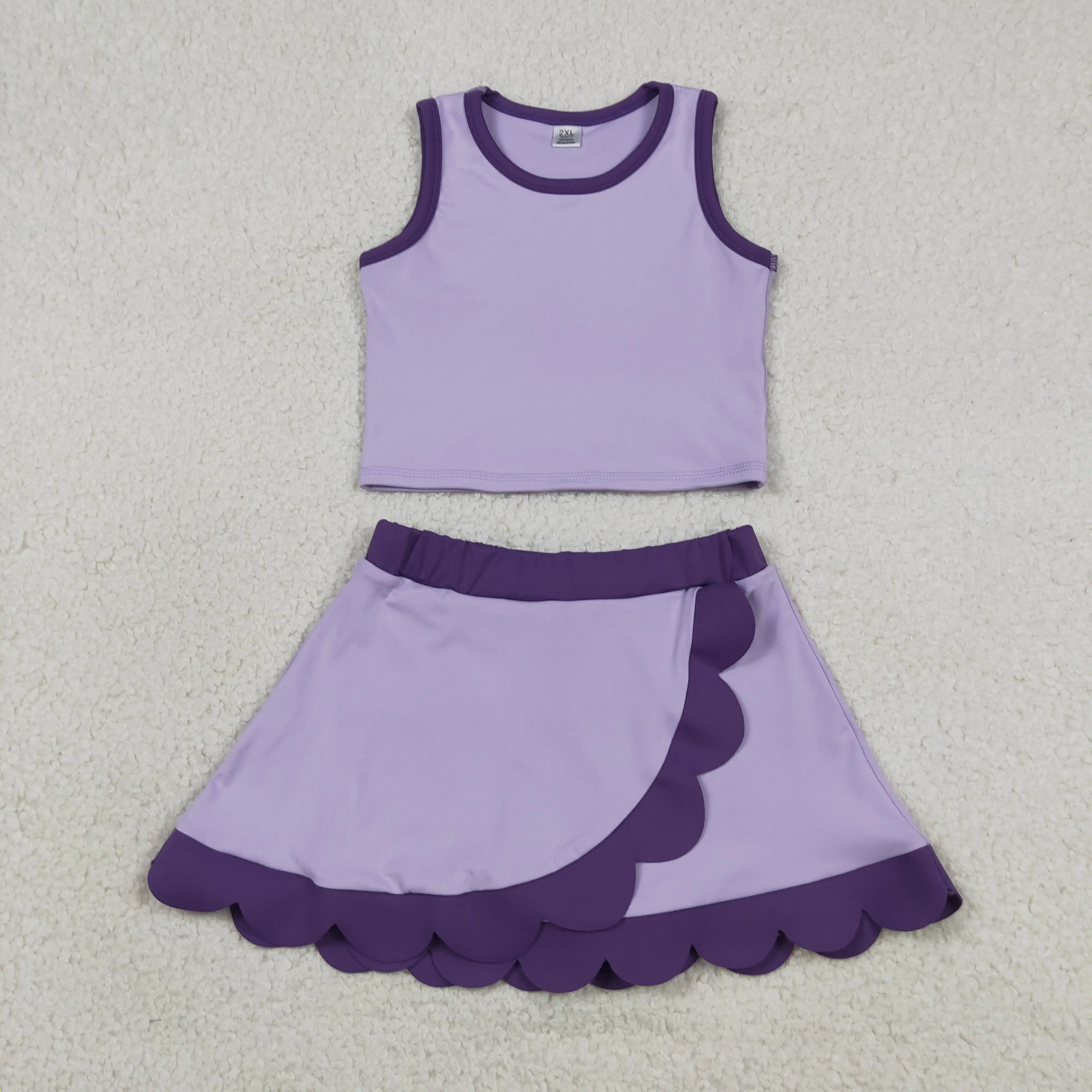 卸売幼児用ノースリーブシャツスカートショーツキッズフリルスコ - Baby Yoga Clothing のレビューと価格