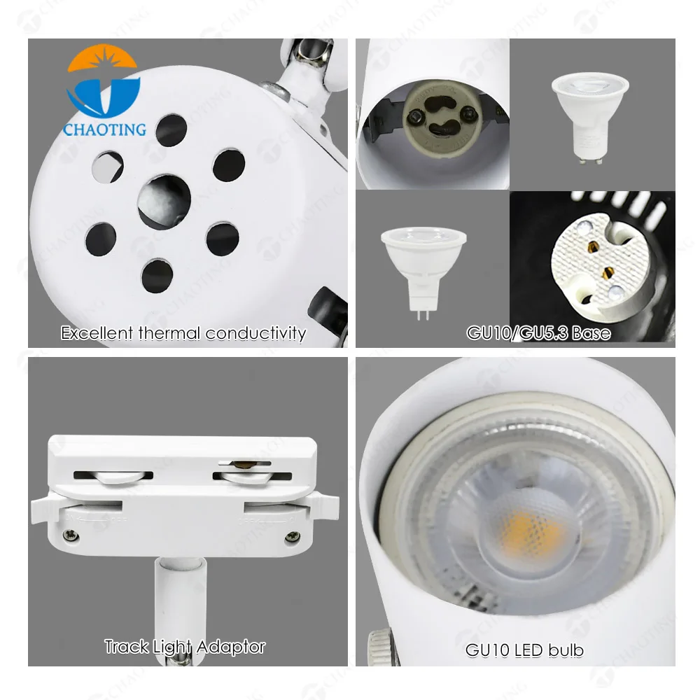 Lampe sur rail à LED réglable, luminaire intérieur, budgétaire de plafond sur rail, boîtier d'éclairage, 2 fils, 3 fils, Zel16, Gu5.3, Gu10, offre spéciale