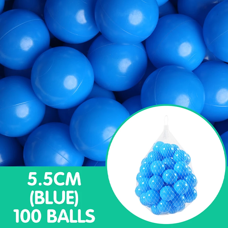 5.5CM 100 sztuk / zestaw Nietoksyczne miękkie plastikowe kulki z siatkową torbą Seria w jednolitym kolorze Piłki zabawkowe Dekoracja aktywności w pokoju dziecięcym