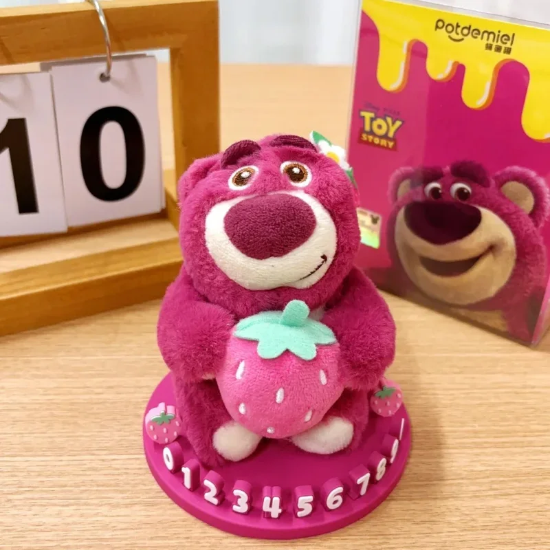 Disney Toy Story Lotso Temporary Parking Number Plate Dashboard Strawberry Bear Decorative Ornaments Auto Interior Accessories