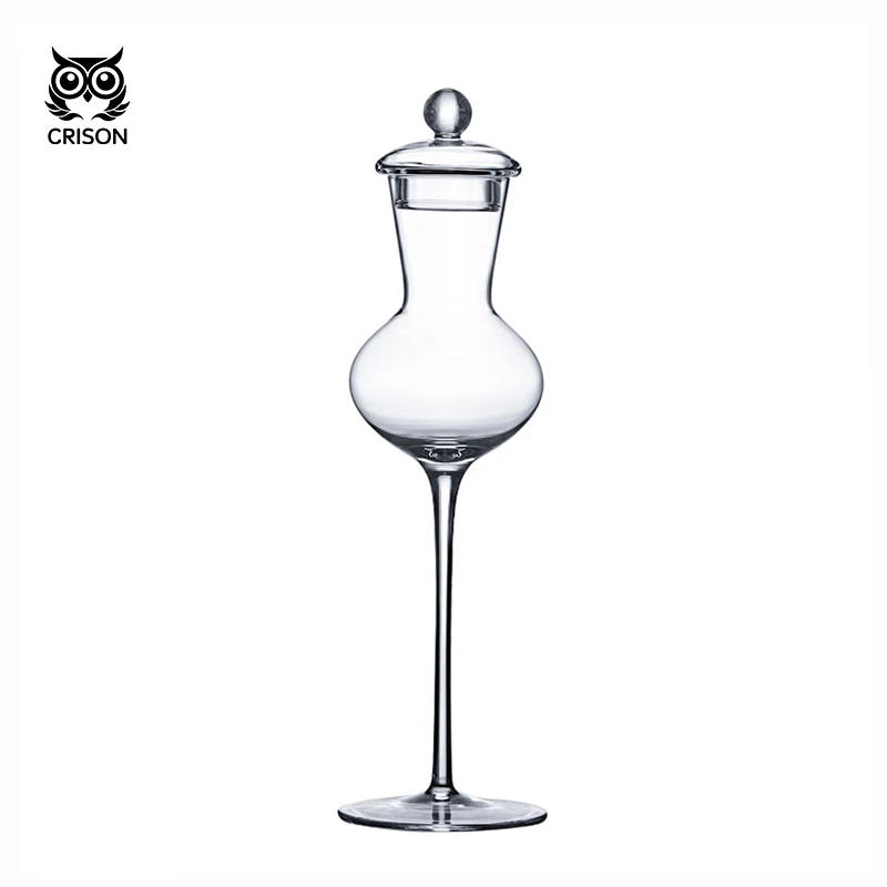 CRISON TT6202 Scotland Whisky Crystal Glass Tulip Aroma Professional Brandy Snifter Whiskey Scent Wine Cup Goblet for Tasting