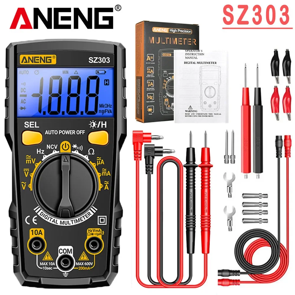スマートデジタルマルチメータテスター ANENG SZ303 プロ仕様 AC/DC電圧電流電気データ保存 高精度検出器