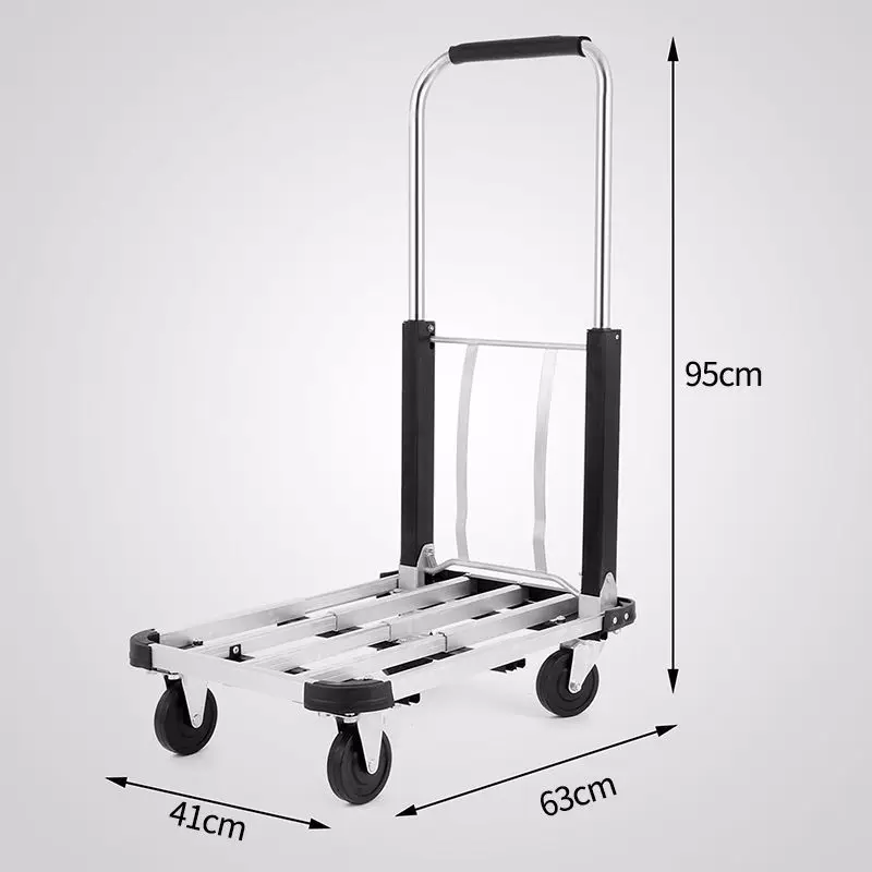 

Uni-Silent New Small Size Portable Folding Luggage Cart Put Heavy Withstand 150kg Hand Trolley AL150A-DX