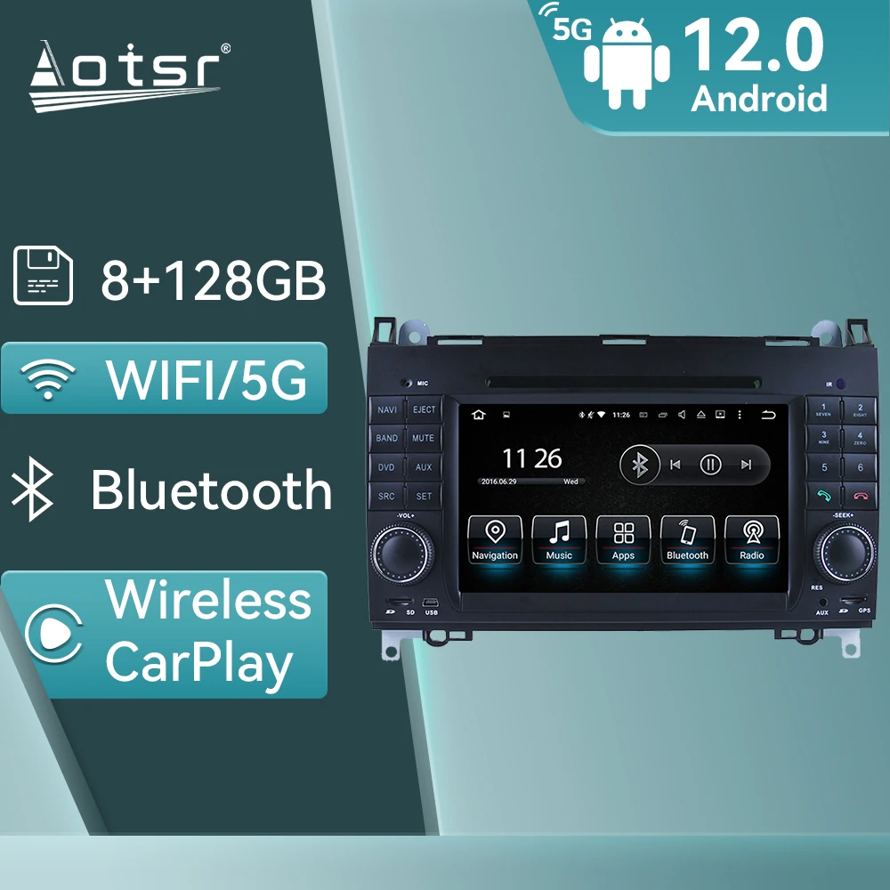 Carplay For Mercedes Benz A-class W169 B-class W245 2004 2005 2006 2007 2008 2009 2010 2011 2012 Android 12 GPS Player Head Unit