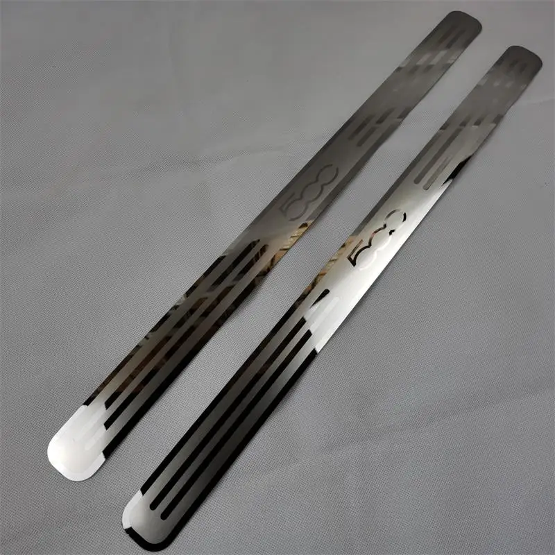 car assecories For Fiat 500 2010 2011 2012 2013 2014 2015 2016 2017 2018 Door Sill Pedal Scuff Plate Guard Protector Car Sticke