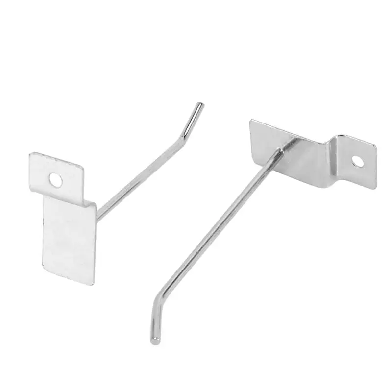 HLZS-100 X Gancho Individual para Panel Ranurado, Colgador de Exhibición para Tienda, 100 mm