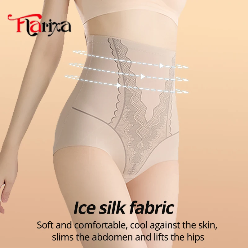 

Flarixa Women Shaping Briefs Tummy Control High Waist Panties Cooling Fabric Underwear Shaper Slimming Hip Lift Pants Comfort