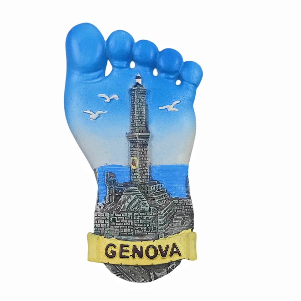 Genoa Italy 3D Fridge Magnet Souvenir Gift,Resin Handmade Genova Refrigerator Magnet Home & Kitchen Decoration Collection