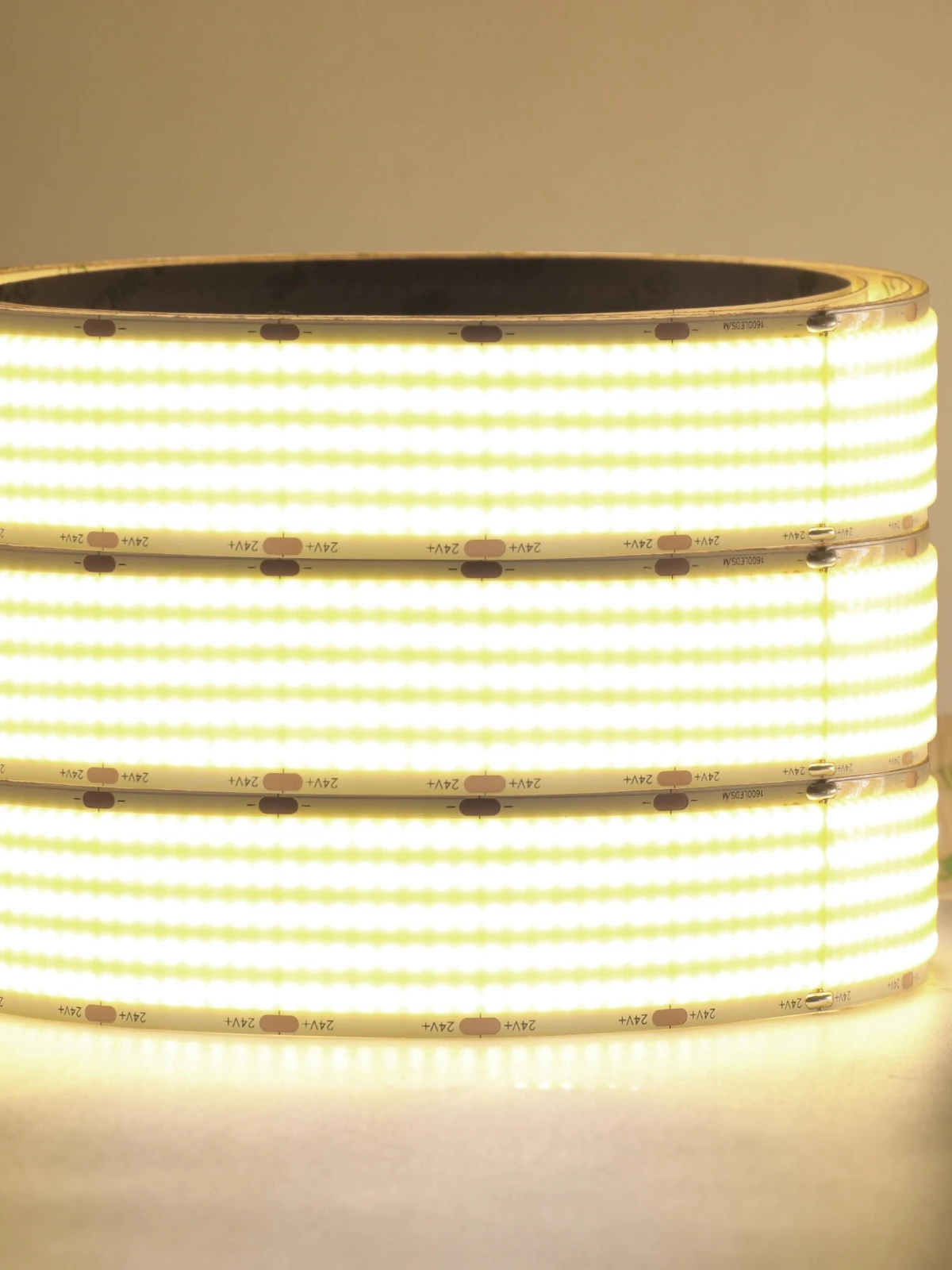 Bande lumineuse LED COB à 5/2/1 rangées, DC 5V 12V 24V 320 600 1600 diodes/M, Super brillante, haute densité, blanc chaud, éclairage linéaire naturel pour la maison