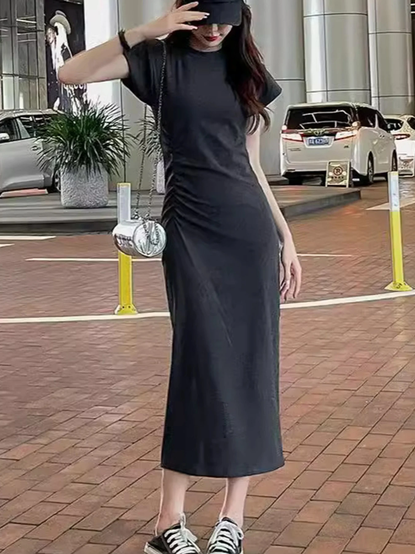 Sommerkleid mit tailliertem Schnitt, heißer Mädchenstil, schlankes Kleid, lässiger, entspannter Stil, reines Wunschkleid, langes Rockkleid, Hüftrock, Damen-Sommerkleid – Detail 8