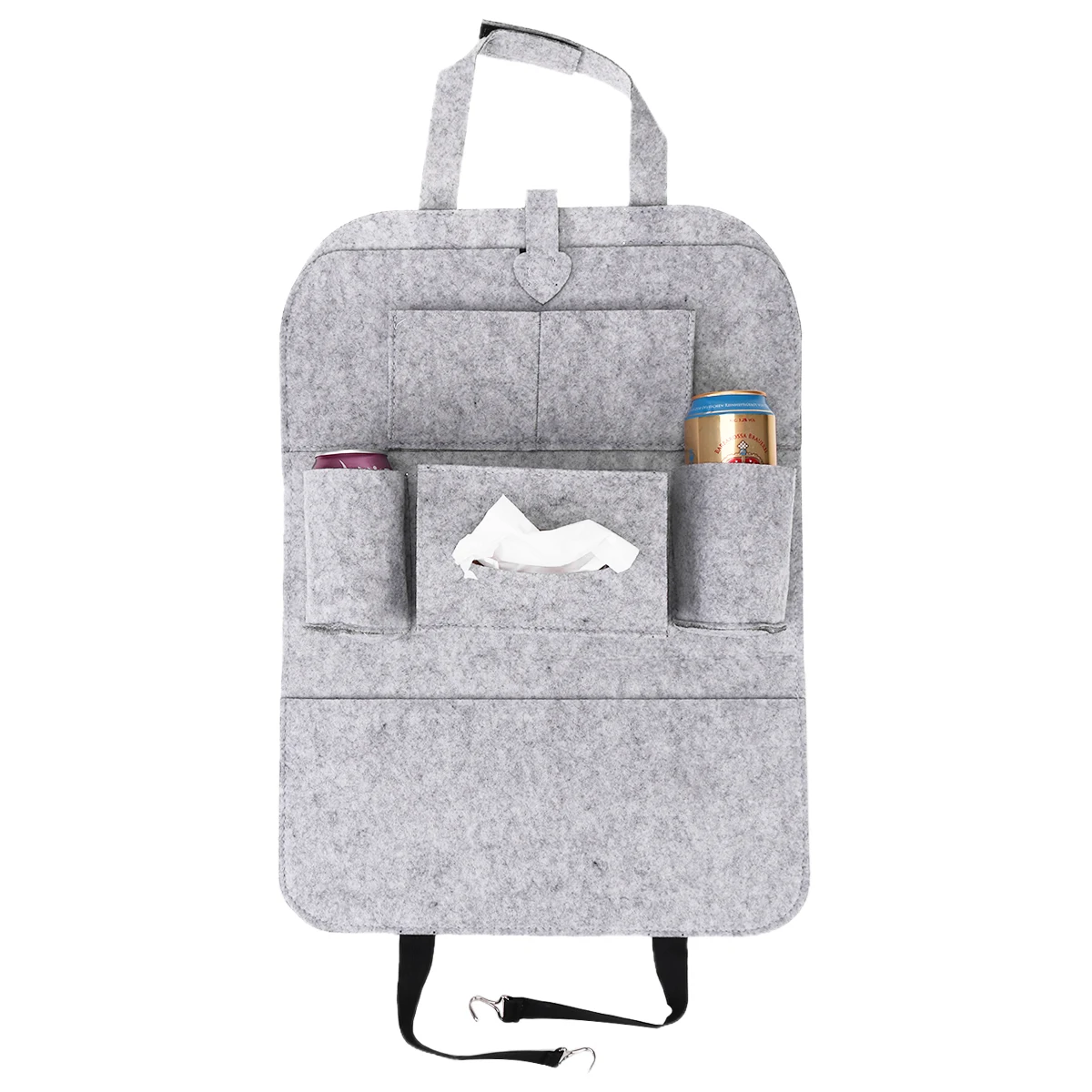 

Car Storage Organizer Bag 6 Large Pockets Kids Backseat Felt Material Multi Function Durable Home Car Use Storage Accessories