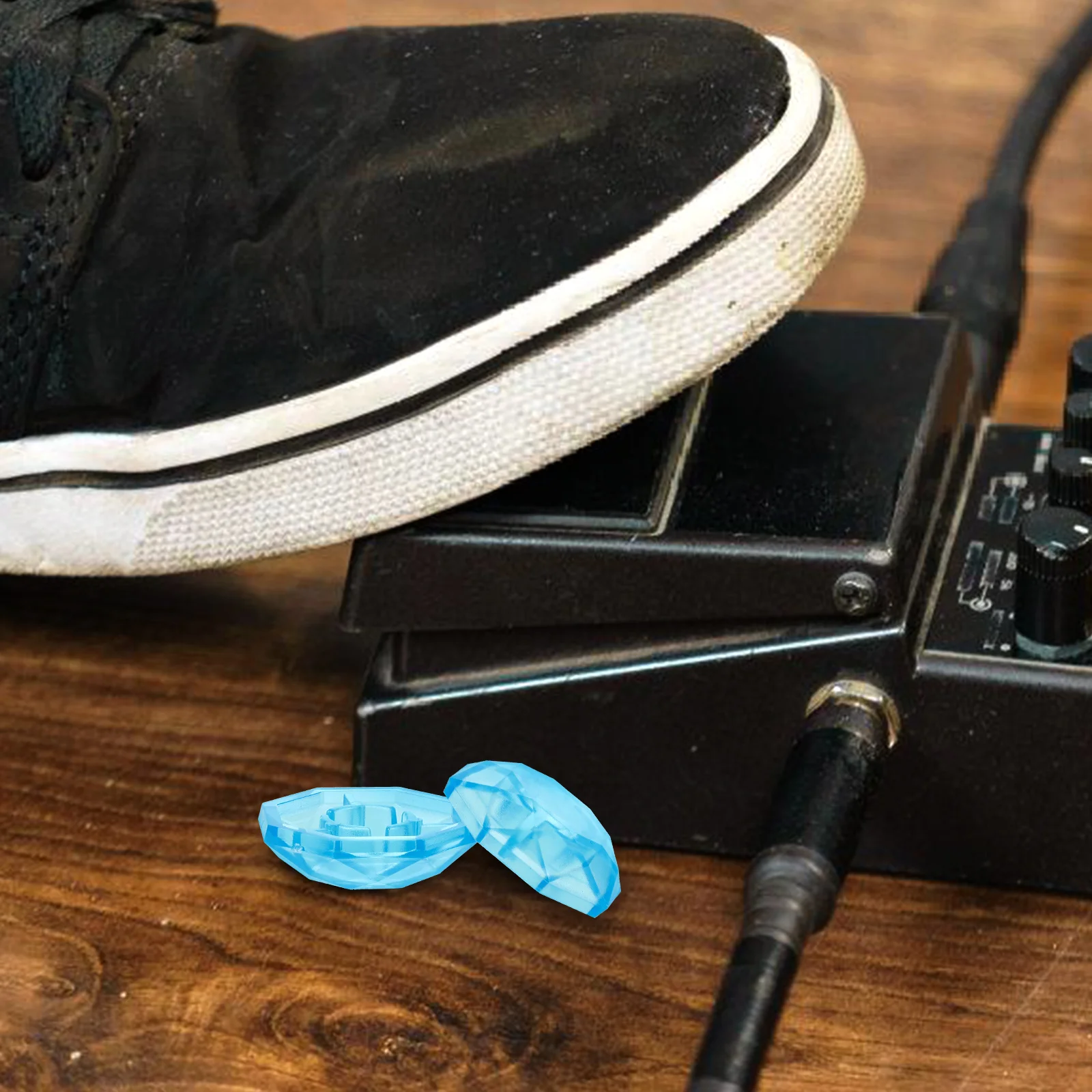 

5 Pcs Foot Stepping on The Nail Cap Effect Footswitch Topper Blue Plastic Guitar