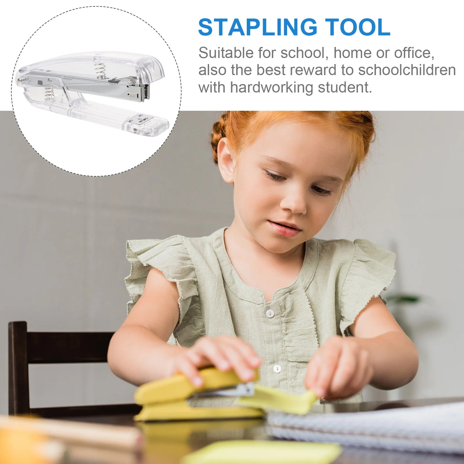 

Transparent Stapler Plastic Office School Stationery Book Binding Tool Simple Portable Paper Stapling Machine For Home