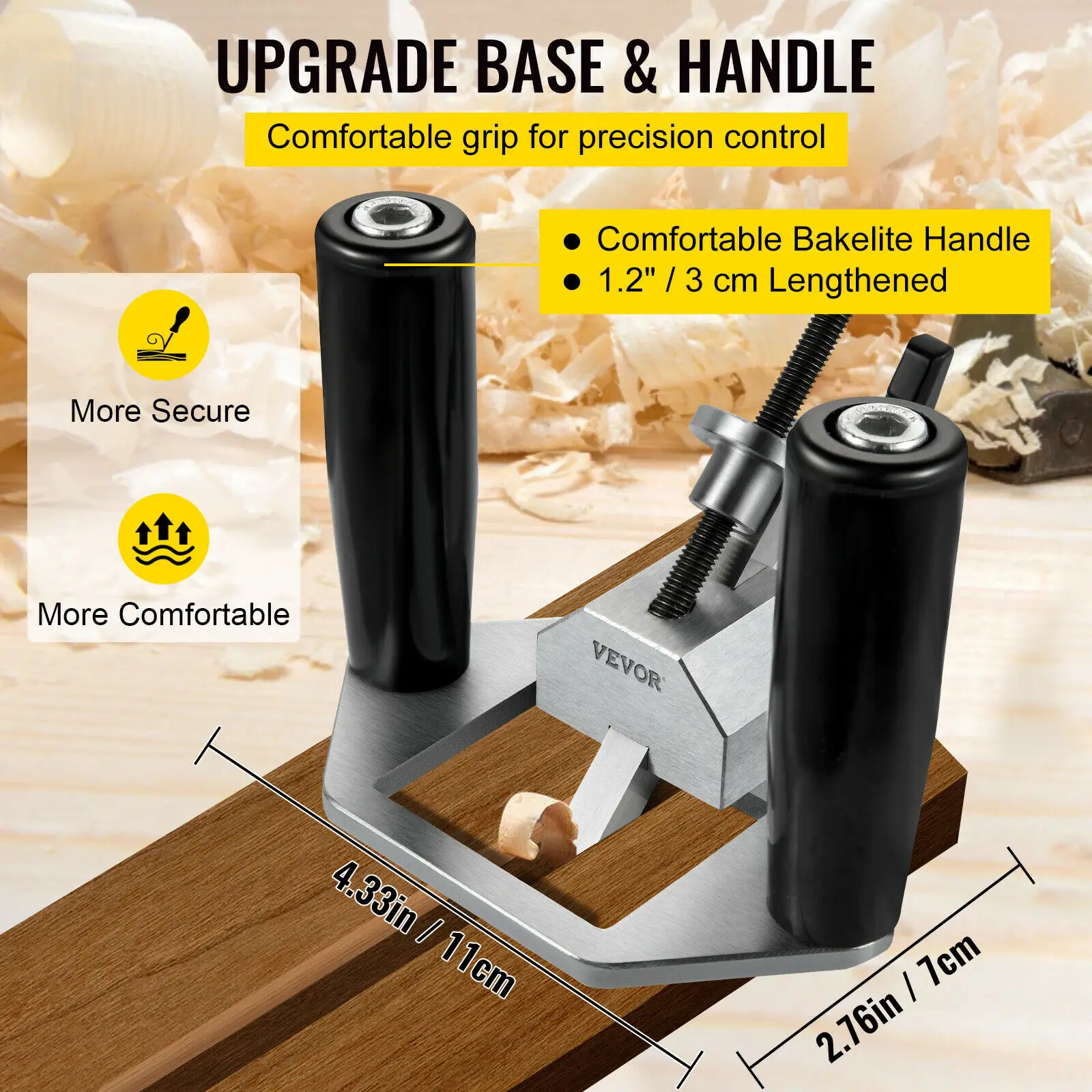 VEVOR lavorazione del legno aratro piano Router Jack pialla 0.32in lama obliqua profondità arresto utensile manuale per rifilatura del legno smussatura scanalatura