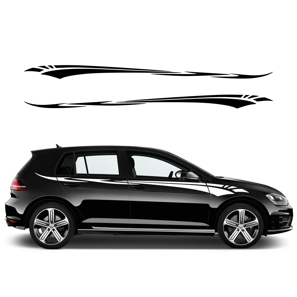 2PCS Car Side Stripes Stickers For Volkswagen VW Golf 8 7 5 4 6 GTI MK8 MK7 MK5 MK6 MK4 Cool Vinyl Film Decal Auto Accessories