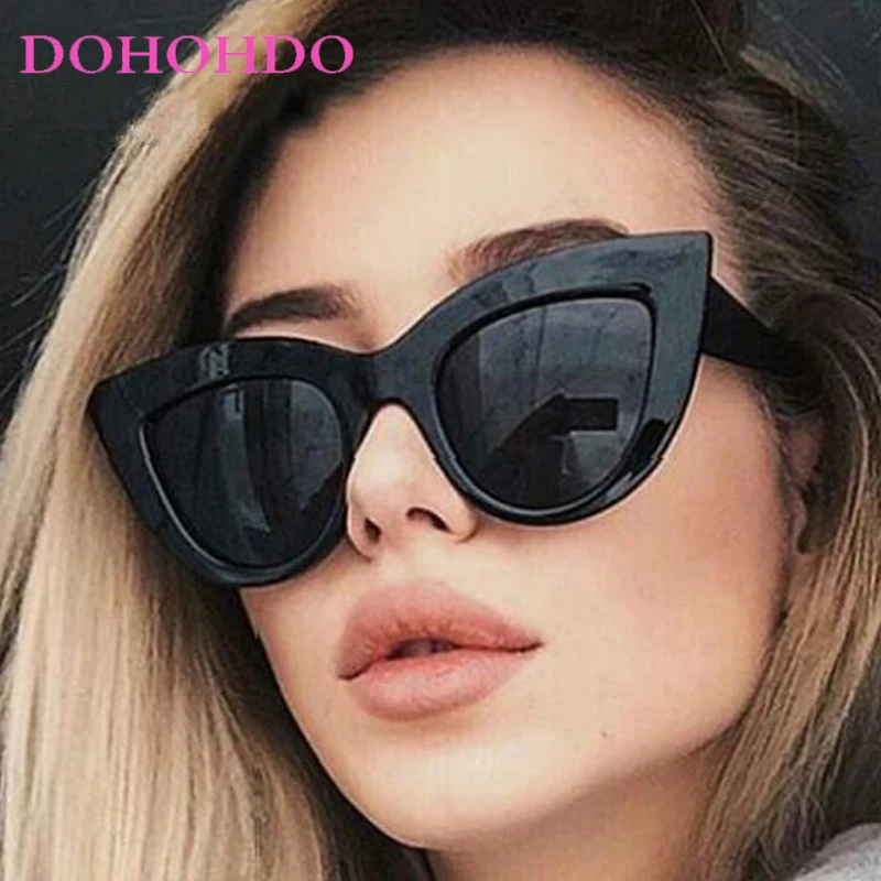 

Trendy Fashion Big Cat Eye Sun Glasses Men Vintage Brand Designer Driving Shades Summer Traveling Sunglasses Female UV400 Очки