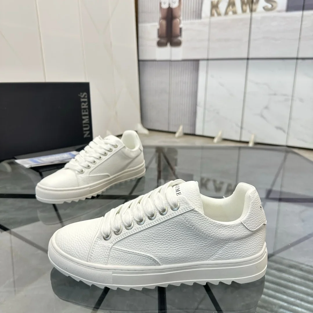 Mixed Upper Lace‑up Thick Serrated Sole Daily Casual Sneakers Walking Footwear Numeris Unisex Contrast Stitching Skate Shoes