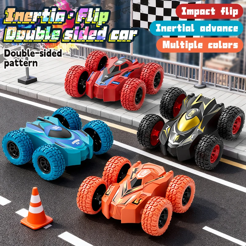 Children's double-sided inertial tumbling car, collision and tumbling stunt car, Christmas gift for children