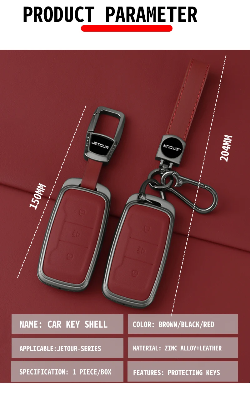 Neue Zink legierung Leder Auto Fernbedienung Schlüssel etui Abdeckung Halter Anhänger Schutzhülle für chery Jetour x70 x70s x70m x90 Cowin x3 x5 k60 – Detail 5