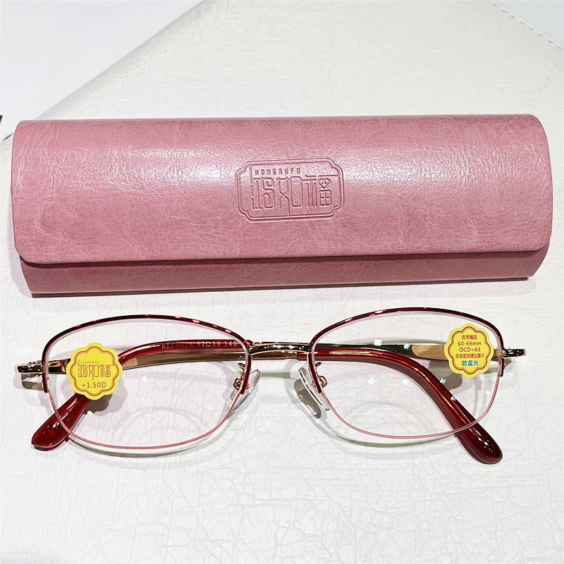 女性用遠近両用メガネ-ブルーライトカット-高精細一体型デザイン-視力改善老眼鏡