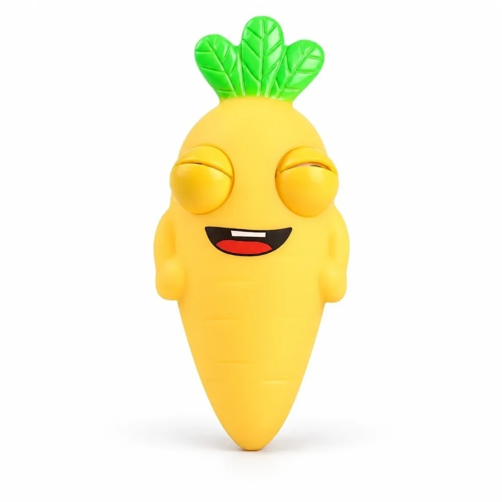 Soft Carrot Pinch Toy Slow Rebound Kneading Design Squeeze Stress Toy Pop Out Eyes Slow Rebound Toy