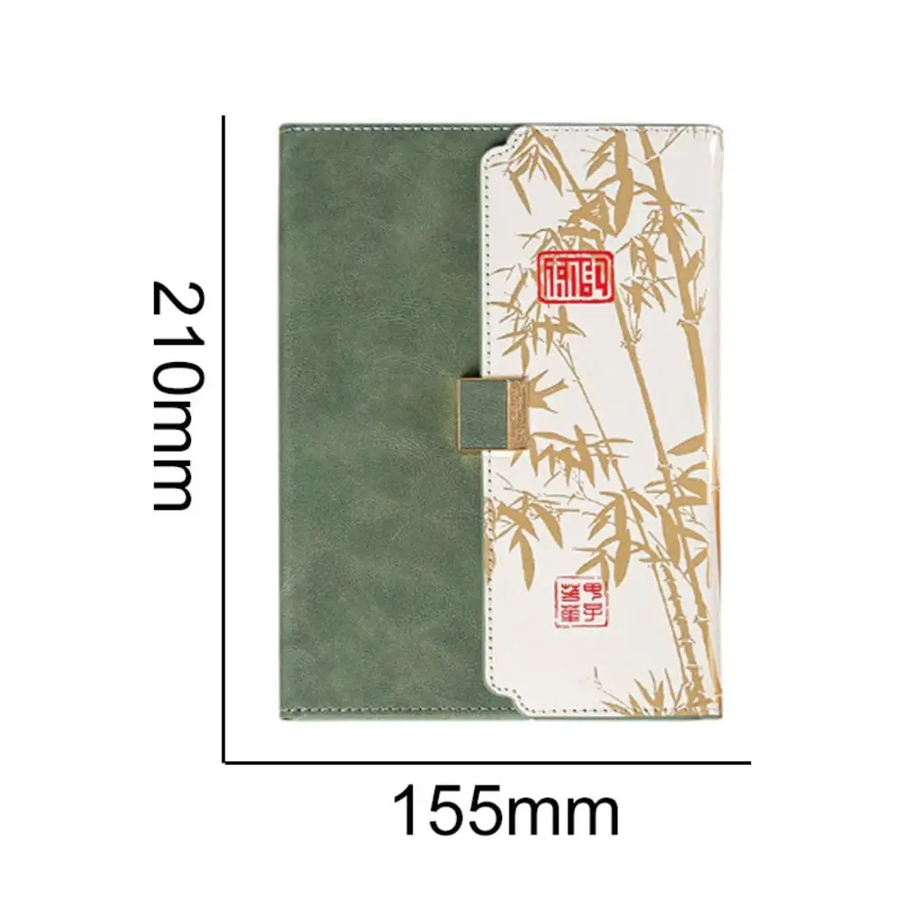 Stationery Vintage Leather Notebook Chinese Style Bamboo Leaf Pattern Diary Book Business A5 Note Pad School