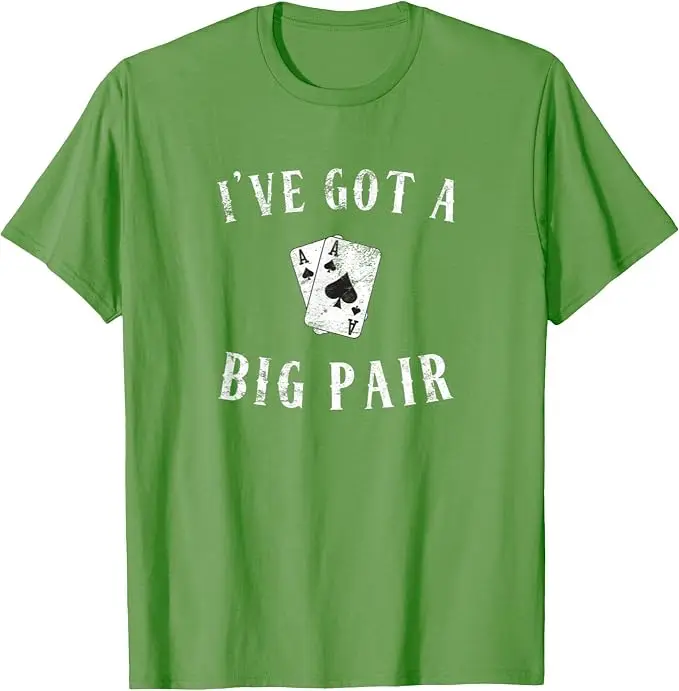 Poker-T-Shirt mit Aufschrift „I've Got A Big Pair“ – Lustiges Casino-Karten-T-Shirt für Väter mit zwei Kindern – Y2K Poker-Star Grafik Herrenmode Spruch-T-Shirt – Persönlichkeit – Detail 10