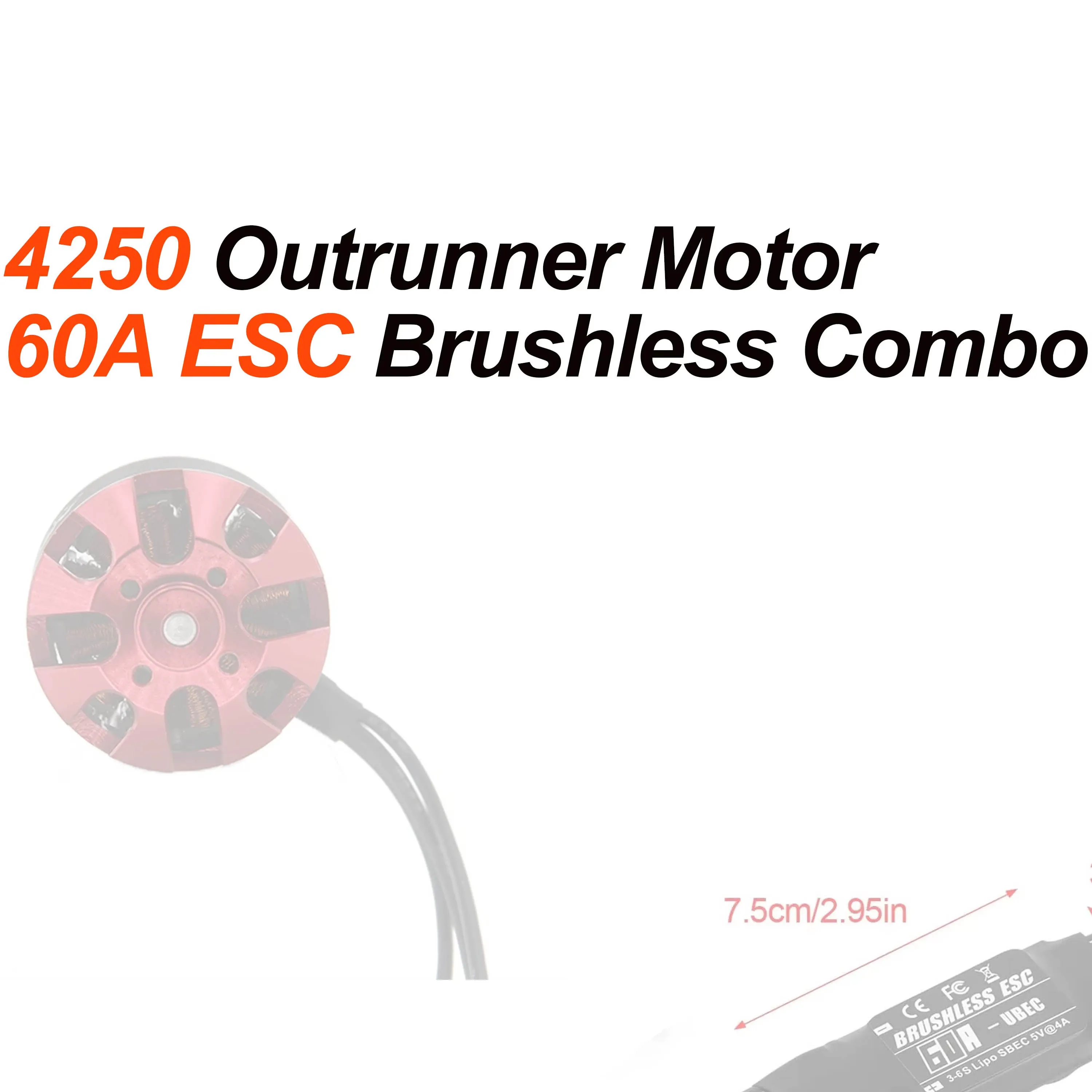 

NEEBRC 4250 Outrunner Brushless Motor 600KV 800KV 3-6S 60A ESC for RC Multicopter Quadcopter Fixed Wing FPV Drone Aircraft Parts