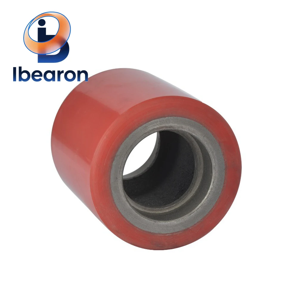 2 قطعة عجلات الرافعة الشوكية المصنوعة من الحديد PU شديدة التحمل 80 × 70 مم - مقاومة عالية للاهتراء وهادئة للرافعات الشوكية للمستودعات الصناعية